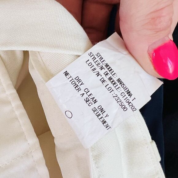 Theory Marsienna White Cotton Blend Tapered Trouser Pants - Picture 6 of 8